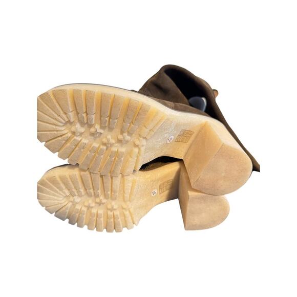 Free People Womens Jasper Over The Knee Chunky Heel Boots Green SIZE 37/7 - Picture 3 of 7